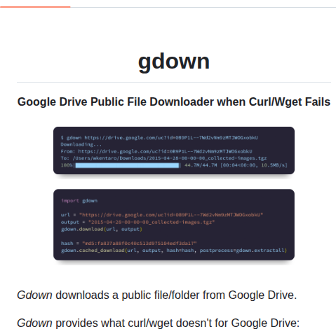 Wkentaro Gdown screenshot