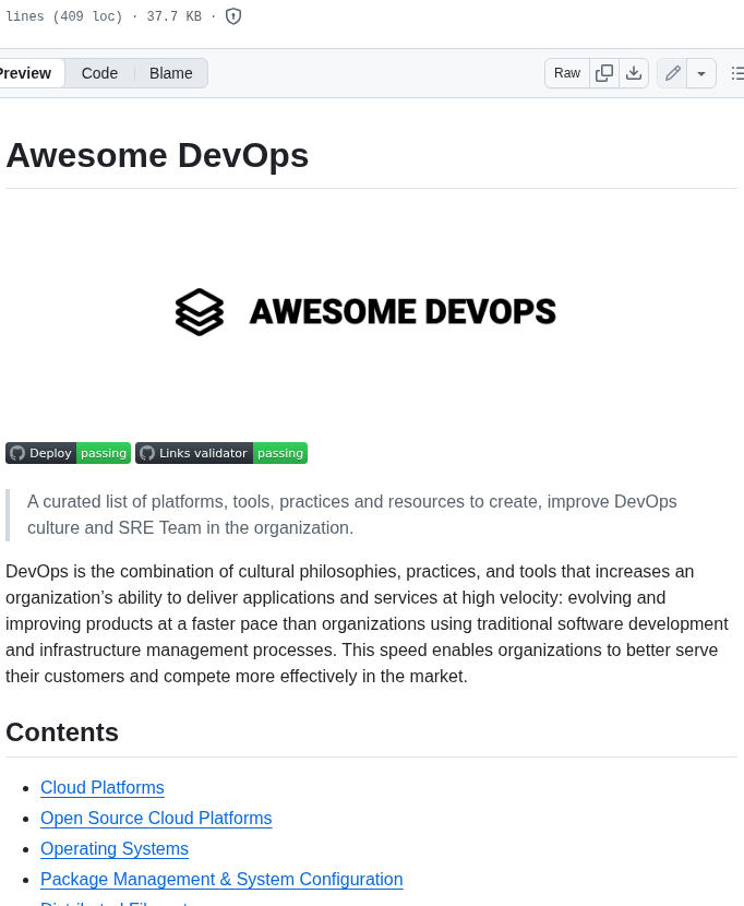 Wmariuss Awesome Devops screenshot
