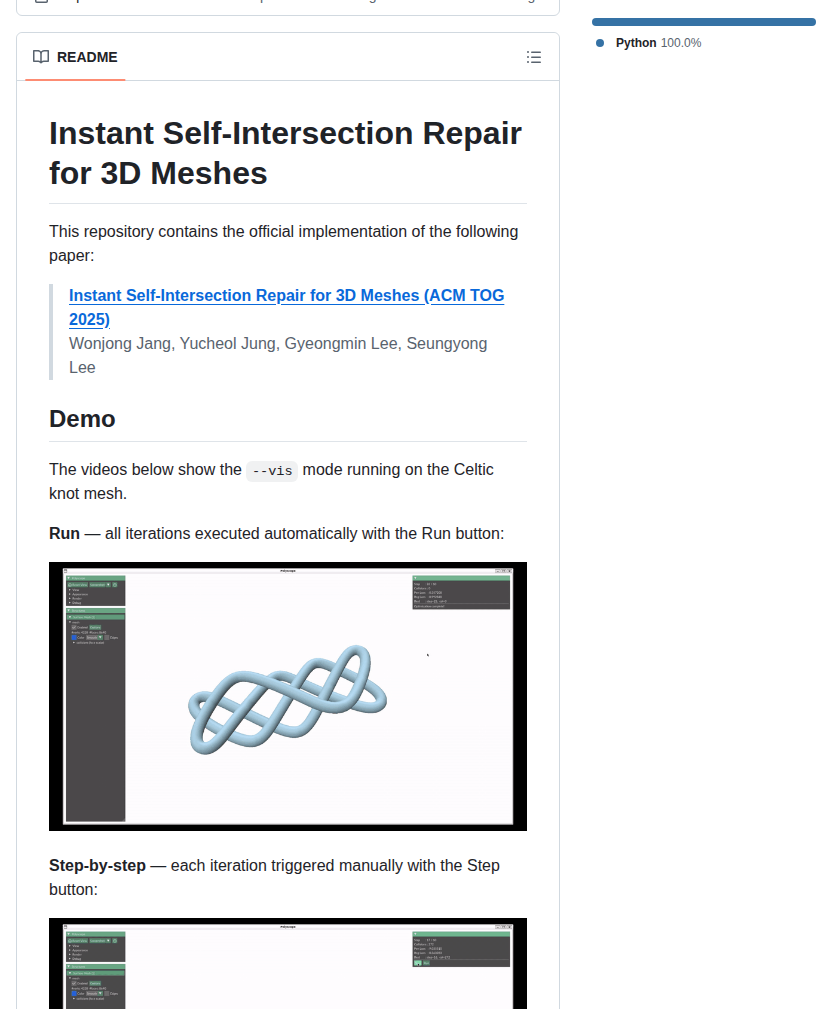 Wonjongg Instant Mesh Intersection Repair screenshot