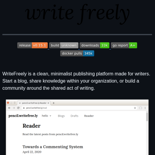 Writefreely Writefreely screenshot