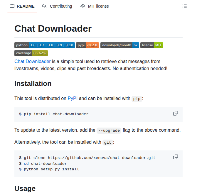 Xenova Chat Downloader screenshot