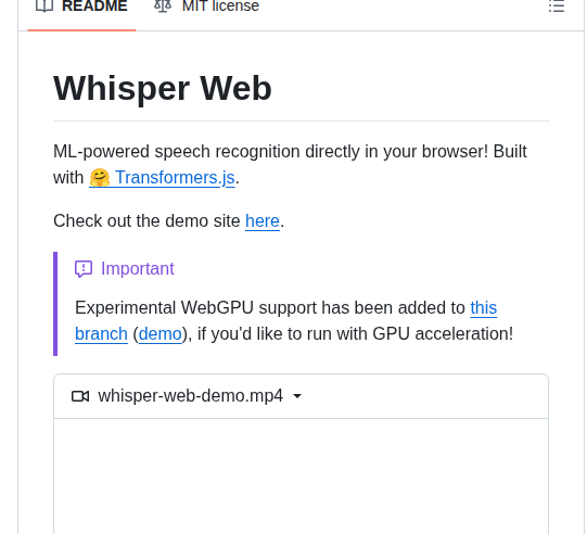 Xenova Whisper Web screenshot
