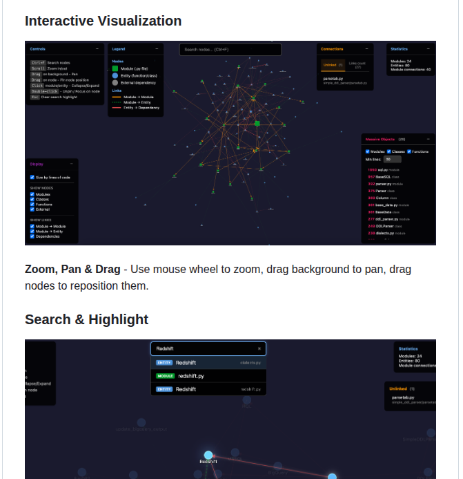 Xnuinside Codegraph screenshot