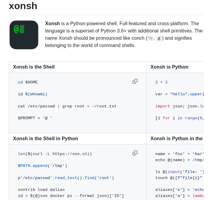 Xonsh Xonsh screenshot