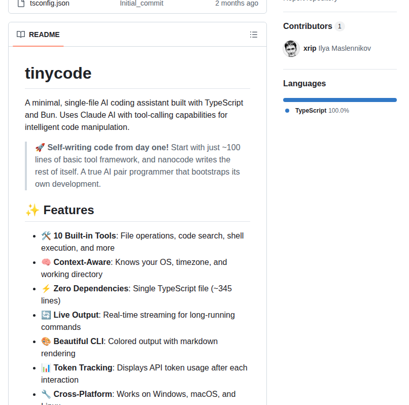 Xrip Tinycode screenshot