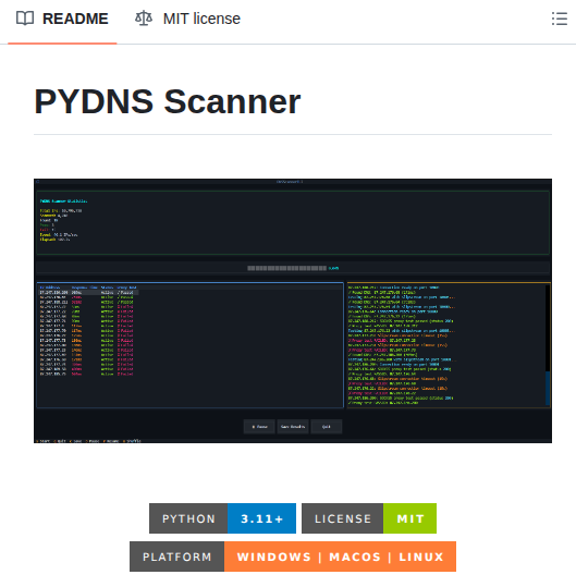 Xullexer Pydns Scanner screenshot