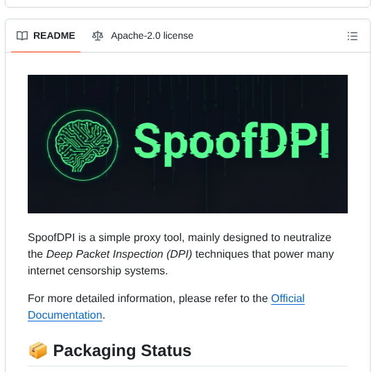 Xvzc Spoofdpi screenshot