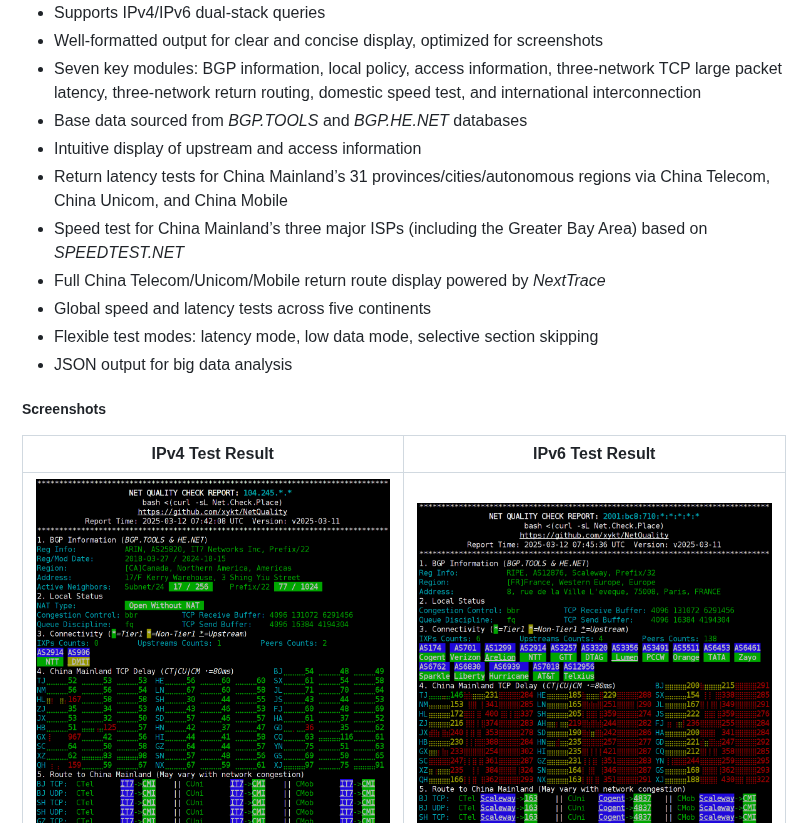 Xykt Netquality screenshot