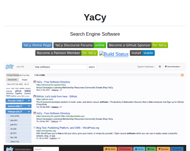 Yacy Yacy_search_server screenshot