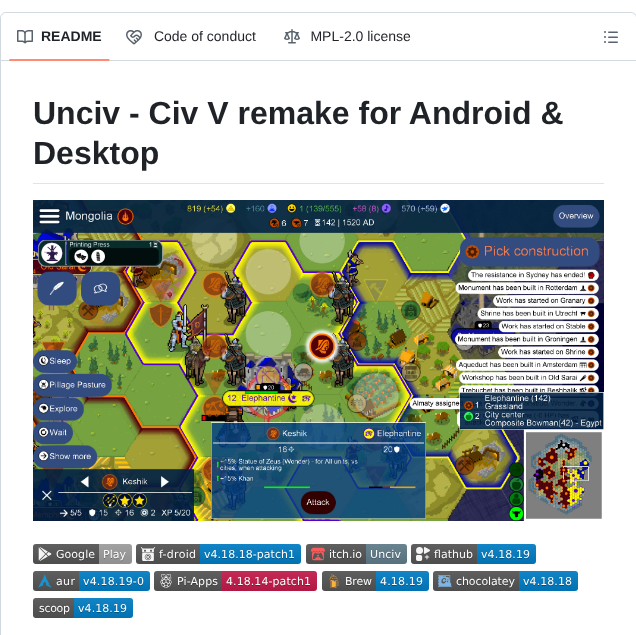Yairm210 Unciv screenshot
