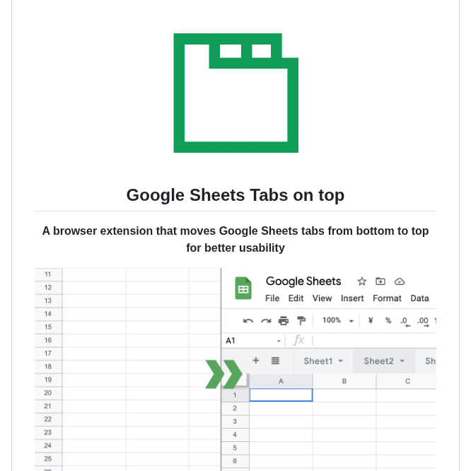 Yamadashy Google Sheets Tabs On Top screenshot