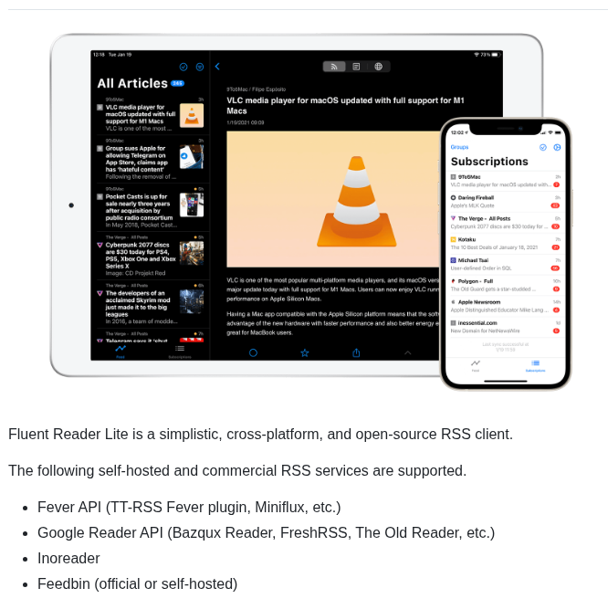 Yang991178 Fluent Reader Lite screenshot