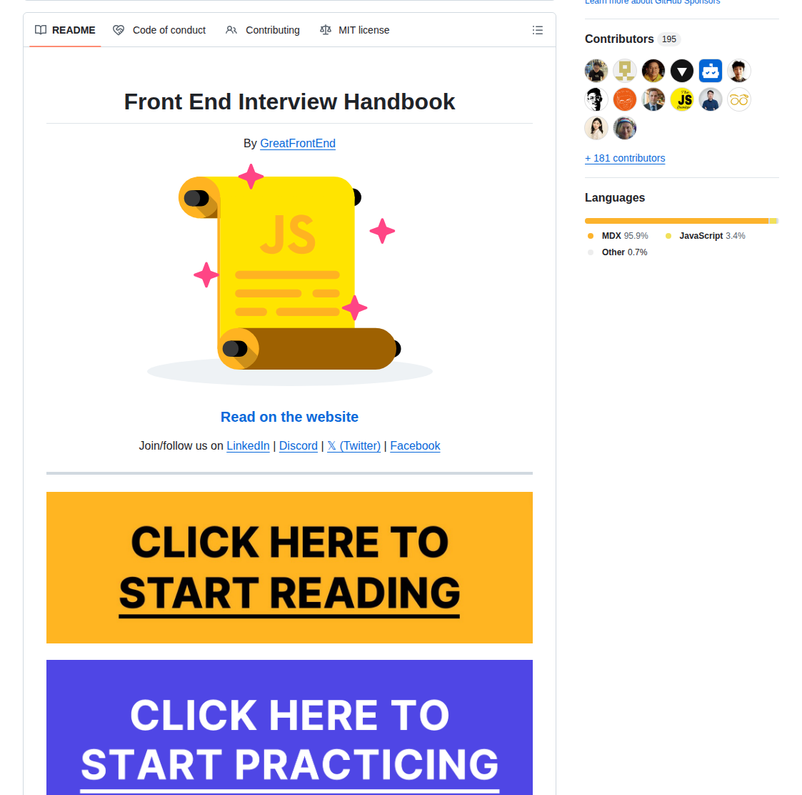 Yangshun Front End Interview Handbook screenshot