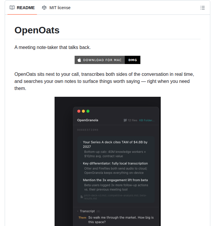 Yazinsai Openoats screenshot