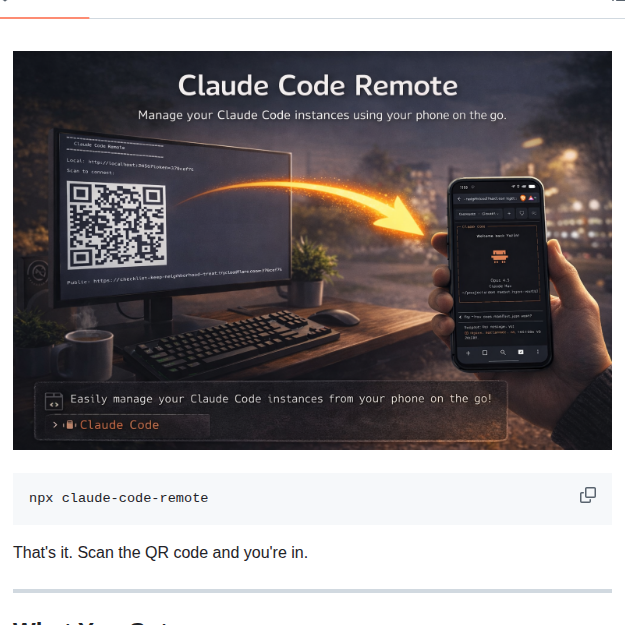 Yazinsai Claude Code Remote screenshot