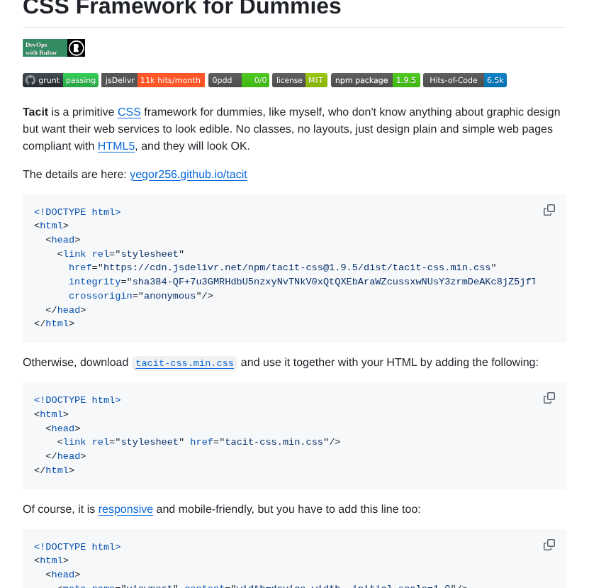 Yegor256 Tacit screenshot
