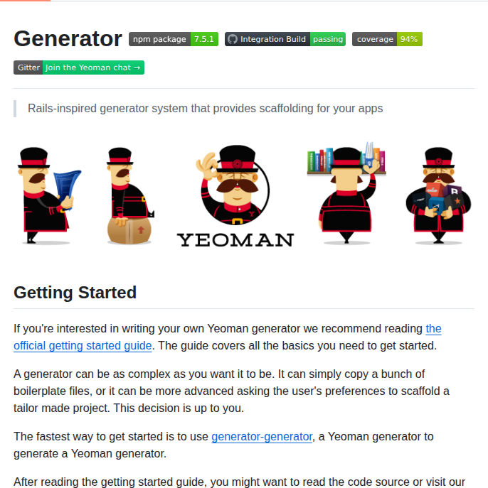 Yeoman Generator screenshot