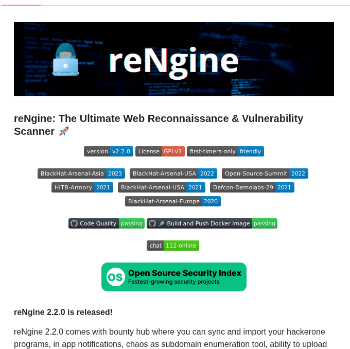 Yogeshojha Rengine screenshot