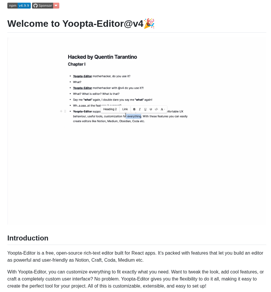 Yoopta Editor Yoopta Editor screenshot