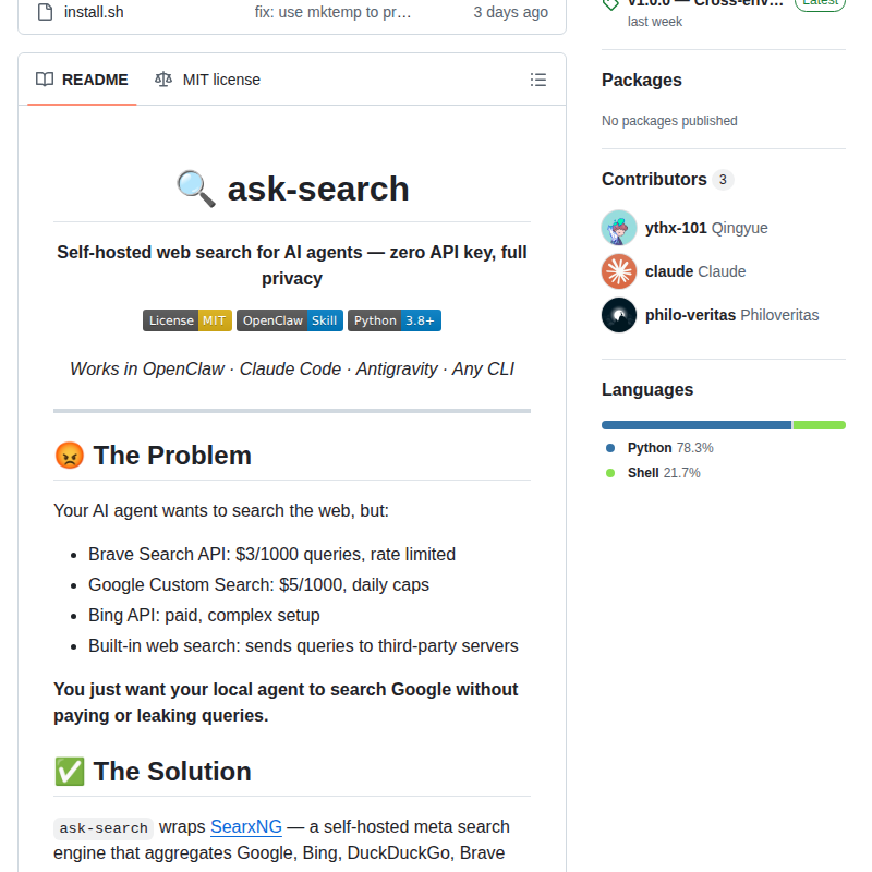 Ythx 101 Ask Search screenshot