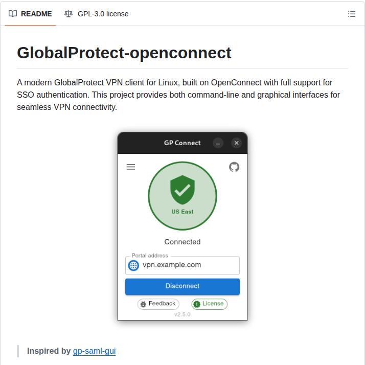 Yuezk Globalprotect Openconnect screenshot