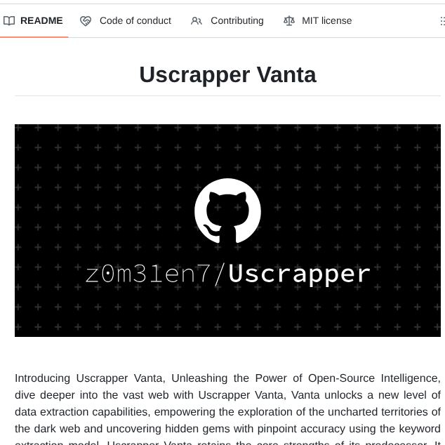 Z0m31en7 Uscrapper screenshot