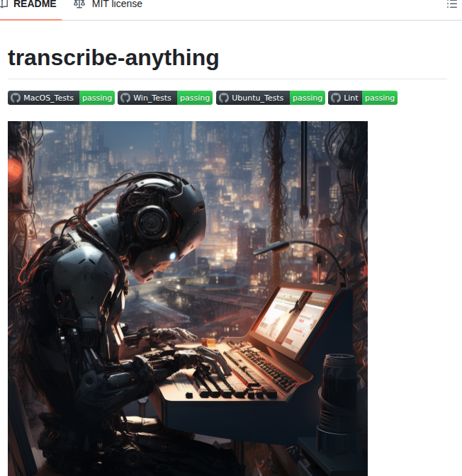 Zackees Transcribe Anything screenshot