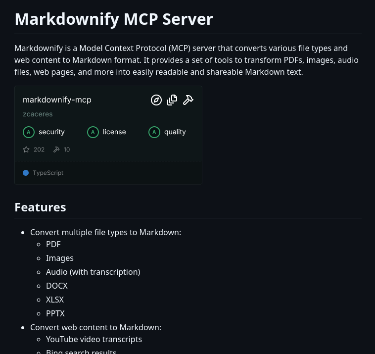 Zcaceres Markdownify Mcp screenshot