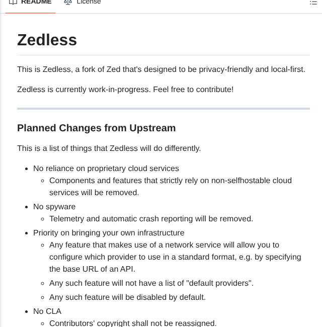 Zedless Editor Zedless screenshot