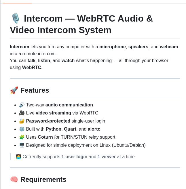 Zemendaniel Intercom screenshot