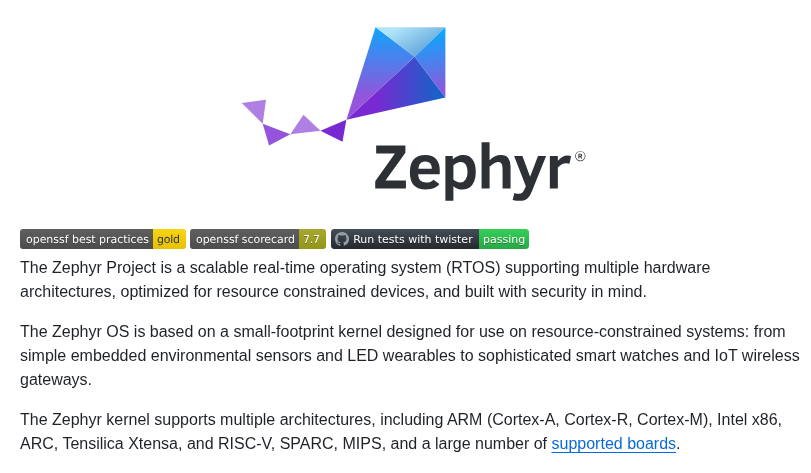 Zephyrproject Rtos Zephyr screenshot