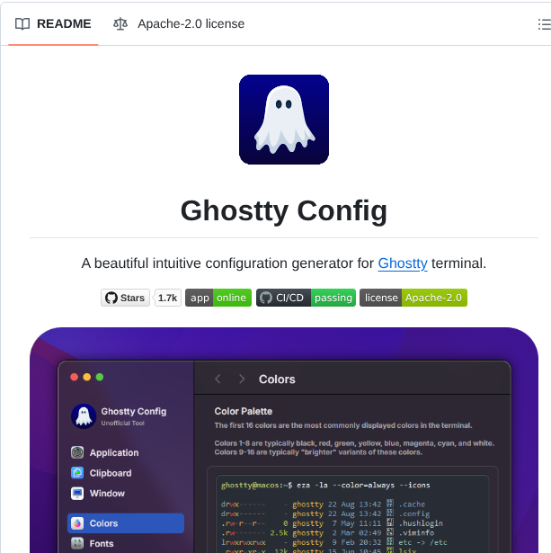 Zerebos Ghostty Config screenshot