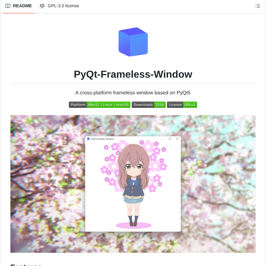 Zhiyiyo Pyqt Frameless Window screenshot