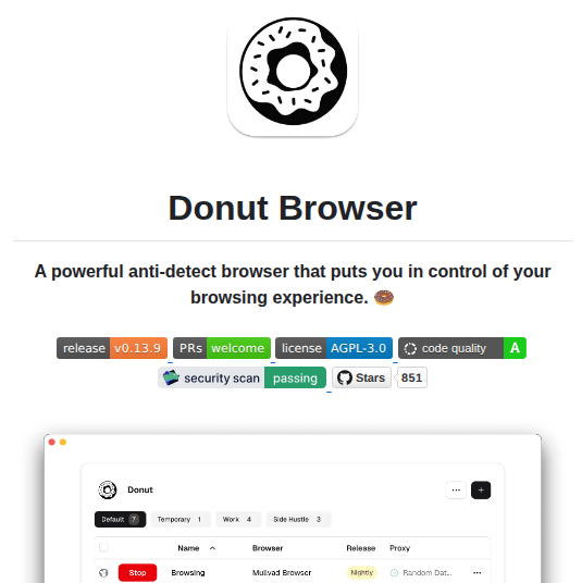 Zhom Donutbrowser screenshot