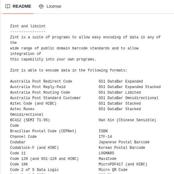 Zint Zint screenshot