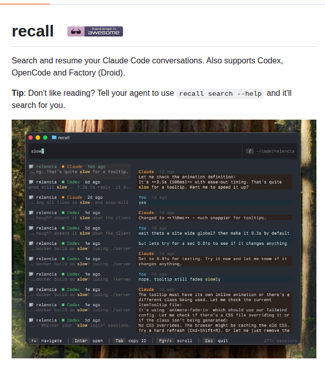 Zippoxer Recall screenshot