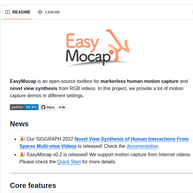 Zju3dv Easymocap screenshot