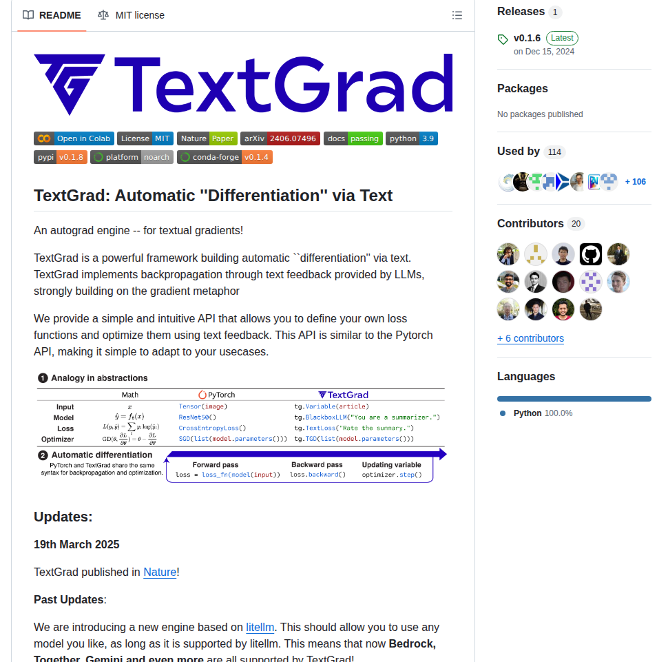 Zou Group Textgrad screenshot